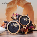 BOBO BIRD Quartz Watch Men reloj mujer Elk Engraving Wooden Women Watches in Wood Box relogio masculino Great Gift for Lover