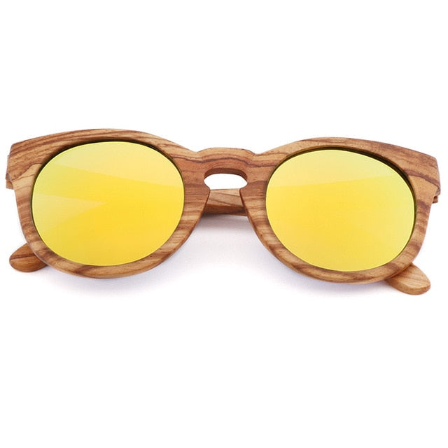 Women's Bamboo Sunglasses Polarized Zebra Wood Glasses Handmade Vintage Wooden Frame Men's Driving Sunglasses Cool Polarization