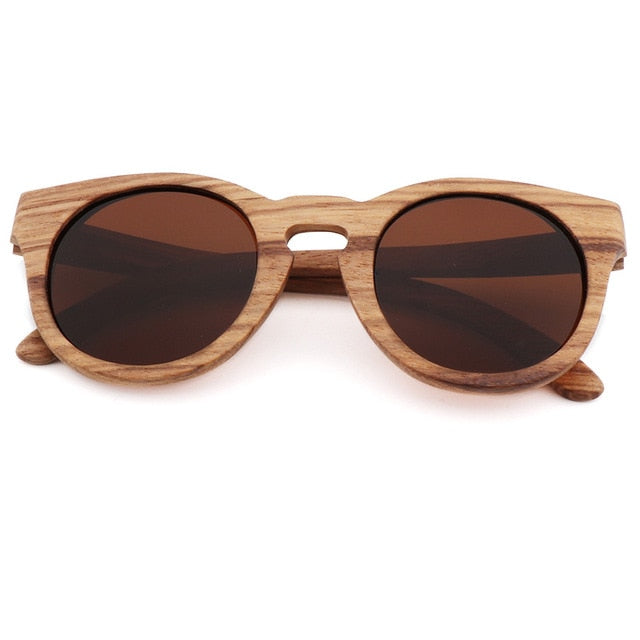 Women's Bamboo Sunglasses Polarized Zebra Wood Glasses Handmade Vintage Wooden Frame Men's Driving Sunglasses Cool Polarization