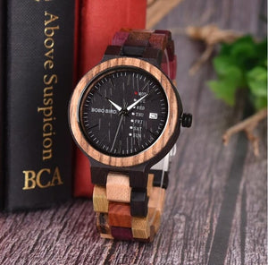 BOBO BIRD Wood watch Lover Couple Watches Men Show Date Ladies Wristwatch Women Quartz Male bayan kol saati Gift in Wood Box