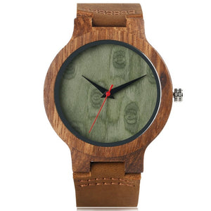 Wooden Watches Quartz Watch Men 2017 Bamboo Modern Wristwatch Analog Nature Wood Fashion Soft Leather Creative Birthday Gifts