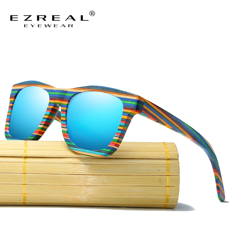 EZREAL Polarized Wooden Sunglasses Men Bamboo Sun Glasses Women Brand Designer Original Wood Glasses Oculos de sol masculino