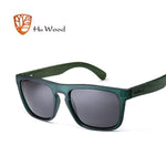 HU WOOD Natural Bamboo Sunglasses for Men Zebra Wood Sun Glasses Polarized Sunglasses Rectangle Lenses Driving UV400 GR8002