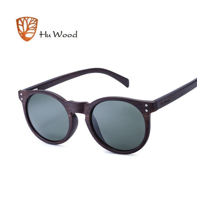 Hu Wood Brand Designer Fashion Unisex Sun Glasses Polarized Coating Mirror Sunglasses Round Male Eyewear For Men/Women GRS8003