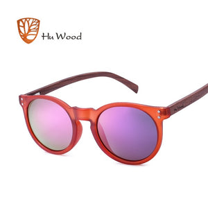Hu Wood Brand Designer Fashion Unisex Sun Glasses Polarized Coating Mirror Sunglasses Round Male Eyewear For Men/Women GRS8003
