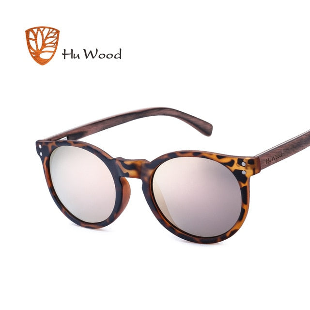Hu Wood Brand Designer Fashion Unisex Sun Glasses Polarized Coating Mirror Sunglasses Round Male Eyewear For Men/Women GRS8003