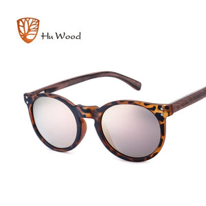 Hu Wood Brand Designer Fashion Unisex Sun Glasses Polarized Coating Mirror Sunglasses Round Male Eyewear For Men/Women GRS8003