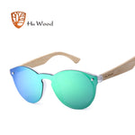 HU WOOD Men Mirror Lenses Wooden Sunglasses Multi Color woman Sunglasses For Unisex Driving Rimless Sun Glasses GR8013