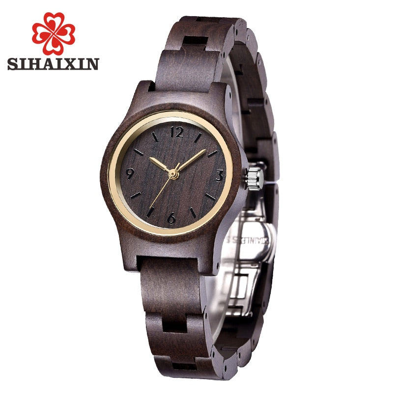 SIHAIXIN Women Watches Bamboo Top Brand Luxury Woman Small Wood Watch Ladies Minimalist Female Clock Wooden  Relogio  Feminino