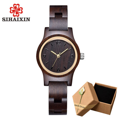 SIHAIXIN Women Watches Bamboo Top Brand Luxury Woman Small Wood Watch Ladies Minimalist Female Clock Wooden  Relogio  Feminino