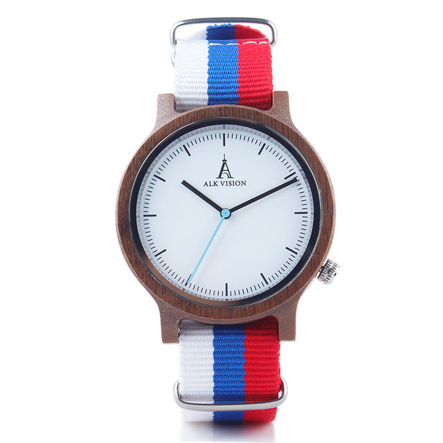 ALK Vision Pride Rainbow Top Wood Watches Luxury Brand Women Mens Wooden Watch with Canvas LGBT Strap Fashion Casual Wristwatch