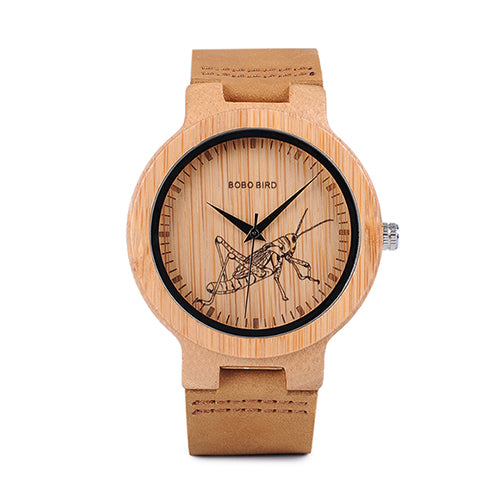 BOBO BIRD Watch Men Wooden Lifelike Print Dial Face Quartz Watches Fashion 3D Visual Timepieces as Gift relogio masculino