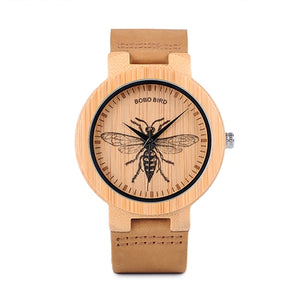 BOBO BIRD Watch Men Wooden Lifelike Print Dial Face Quartz Watches Fashion 3D Visual Timepieces as Gift relogio masculino
