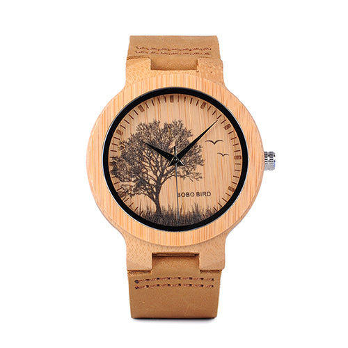 BOBO BIRD Watch Men Wooden Lifelike Print Dial Face Quartz Watches Fashion 3D Visual Timepieces as Gift relogio masculino