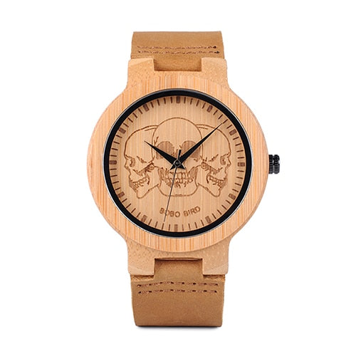 BOBO BIRD Watch Men Wooden Lifelike Print Dial Face Quartz Watches Fashion 3D Visual Timepieces as Gift relogio masculino