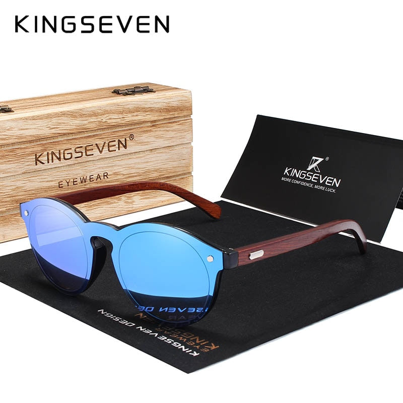 KINGSEVEN DESIGN 2018 Natural Handmade Wood Sunglasses Men Sun Glasses Women Brand Design Original Rosewood Glasses Oculo