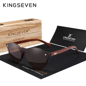 KINGSEVEN DESIGN 2018 Natural Handmade Wood Sunglasses Men Sun Glasses Women Brand Design Original Rosewood Glasses Oculo