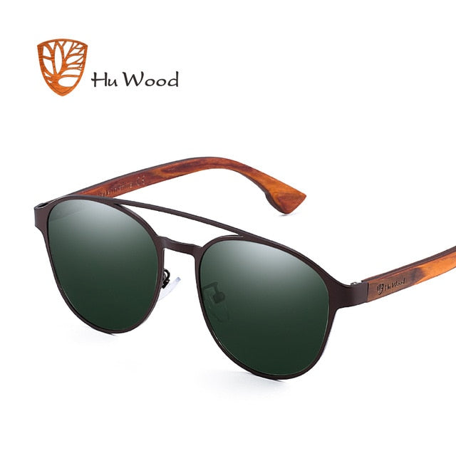 HU Wood Polarized Sunglasses wooden Spring Hinge Stainless Steel Frame woman sun glasses for men Lens UV400 protection GR8041