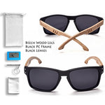 Wood Men Sunglasses Polarized UV400 SKADINO Beech  Wooden Sun Glasses for Women Blue Green Lens Handmade Fashion Brand Cool