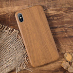 Lovebay PU Case Cover For Iphone 6 6S 7 7plus 8 Plus Wood Grain Yellow Soft Phone Cases For Iphone XS Max XR X Luxury Back Cover