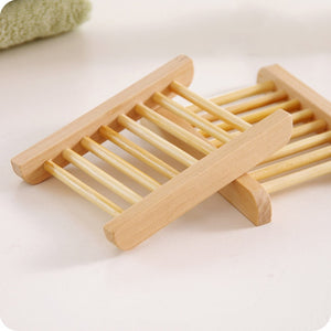 Portable Bamboo Wooden Soap Dish Shower Case Holder Container Storage Box