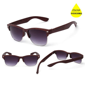 2019 Fashion Wood sunglasses for women men Auti-UV semi rimless Sun Glasses Eyewear half frame sunglass Gafas De Sol
