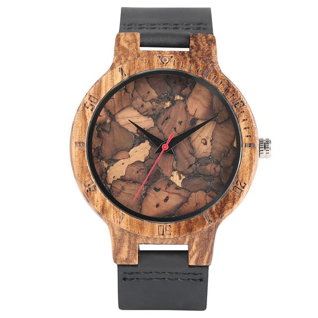 Wooden Watches Quartz Watch Men 2017 Bamboo Modern Wristwatch Analog Nature Wood Fashion Soft Leather Creative Birthday Gifts