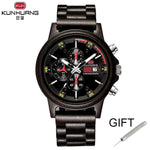 Wooden Watch Date Display Casual Men Luxury Wood Chronograph Sport Outdoor Military Quartz Watches in Wood relogio masculino