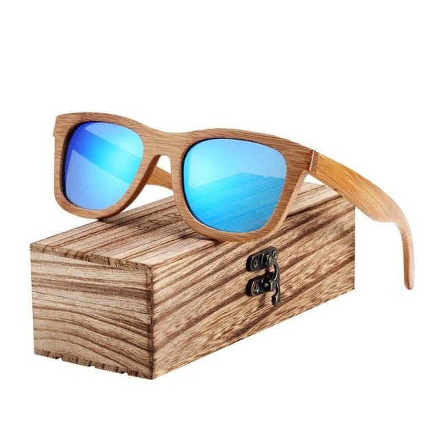 BARCUR Retro Men Sun glasses Women Polarized Sunglasses Bamboo Handmade Wood Sunglasses Beach Wooden Glasses Oculos de sol