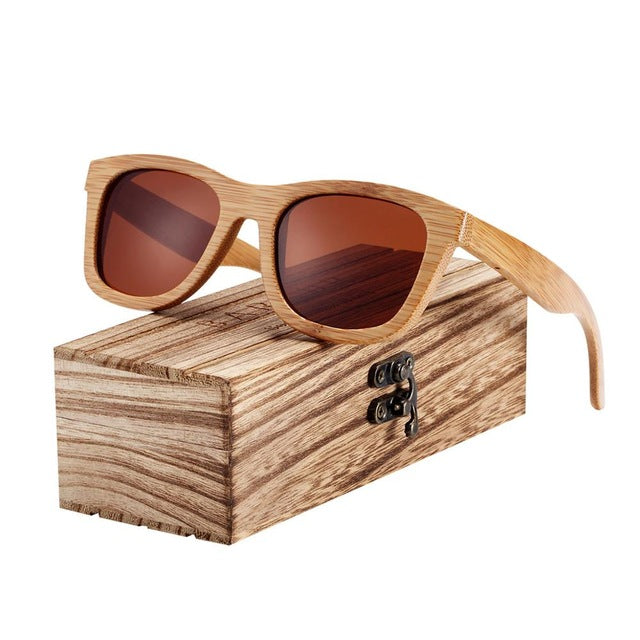 BARCUR Retro Men Sun glasses Women Polarized Sunglasses Bamboo Handmade Wood Sunglasses Beach Wooden Glasses Oculos de sol