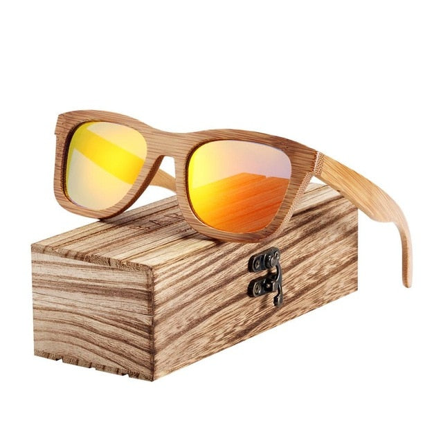 BARCUR Retro Men Sun glasses Women Polarized Sunglasses Bamboo Handmade Wood Sunglasses Beach Wooden Glasses Oculos de sol