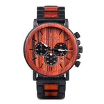 BOBO BIRD P09 Wood and Stainless Steel Watches Mens Chronograph Wristwatches Luminous Hands Stop Watch dropshipping